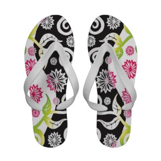 Pretty Pink ,Black And White Floral Pattern