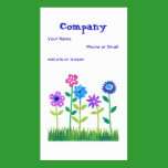 Pretty Pink, Blue, Mauve Flowers Business Card business cards
