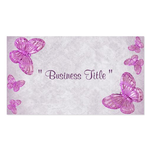 Pretty Pink Butterflies Business Cards (back side)
