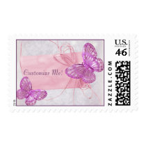 Pretty Pink Butterfly Postage Stamps