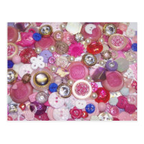 Pretty Pink Button Collage postcards