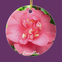Pretty Pink Camellia Christmas Ornament ornaments