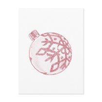 Pretty Pink Christmas Bauble postcards