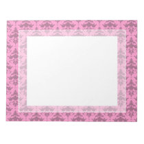 Pretty Pink Classic Damask Custom Color notepads