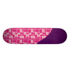 Pretty Pink Colorful Tiles Purple Wave Pattern Skateboard Decks