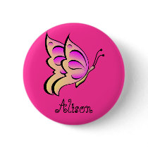 Pretty Pink Cream Butterfly Personalized Name Gift