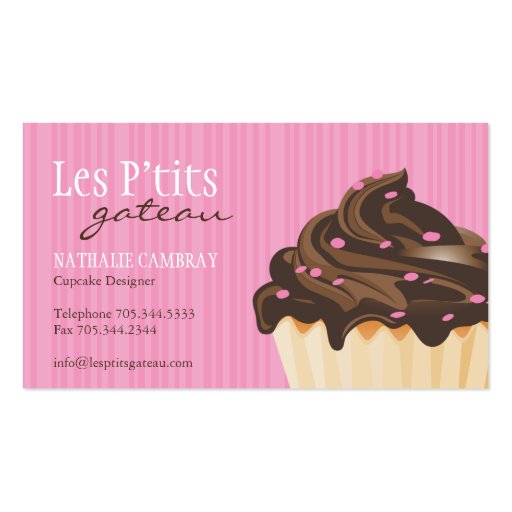 Pretty Pink Cupcake Business Card (front side)
