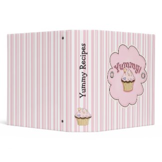 Pretty Pink Cupcake Recipe Binder binder