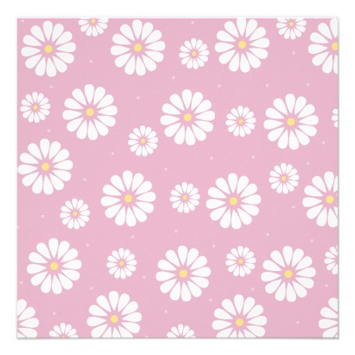 Pretty Pink Daisies Baby Girl Shower Invitation