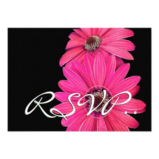 Pretty Pink Daisies RSVP Wedding Response Card Personalized Invites