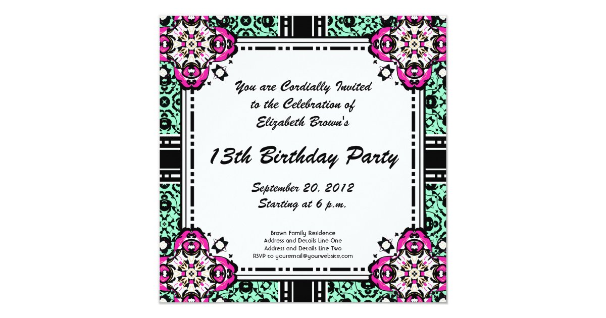 pretty party invitations