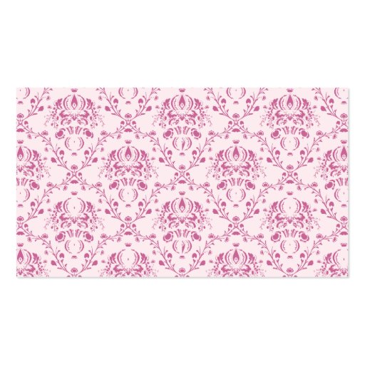 Pretty Pink Damask business card (back side)