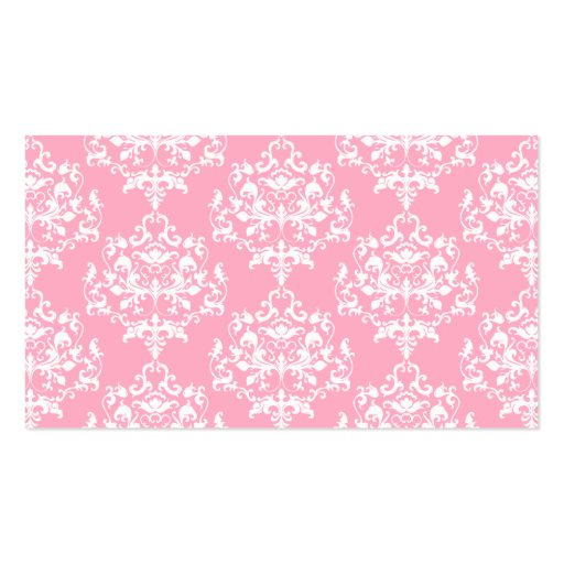Pretty Pink Damask Escort Place Card Business Card Templates (back side)