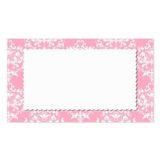 Pretty Pink Damask Escort Place Card Business Card Templates