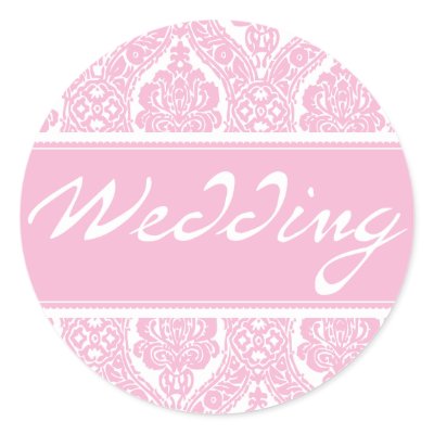 Pretty Pink Damask-Wedding Sticker