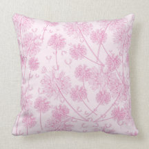 pretty pink dandelions pillow
