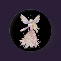Pretty Pink Fairy Pin by Molly Harrison buttons