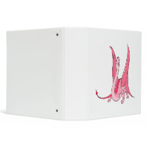 Pretty Pink Fantasy Dragon 3 Ring Binder