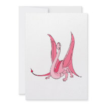 Pretty Pink Fantasy Dragon Personalized Invitation