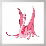 Pretty Pink Fantasy Dragon Poster