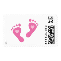 Pretty pink feet postage stamp