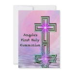 Pretty Pink First Holy Communion Invitations