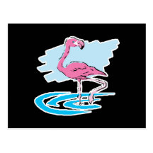 pretty pink flamingo postcards