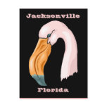 PRETTY PINK FLAMINGO TRAVEL SOUVENIR TRIP POSTCARD