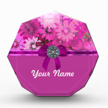 Pretty pink floral acrylic award