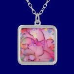 Pretty Pink Floral Art joy expression Necklace necklaces