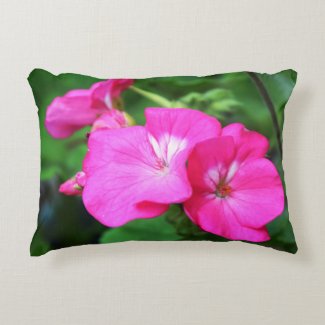 Pretty Pink Floral Pillow Accent Pillow