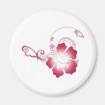 pretty pink flower fridge magnet