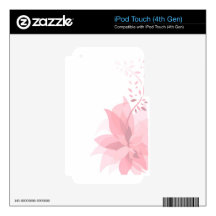 Pretty pink flower iPod touch 4G decal