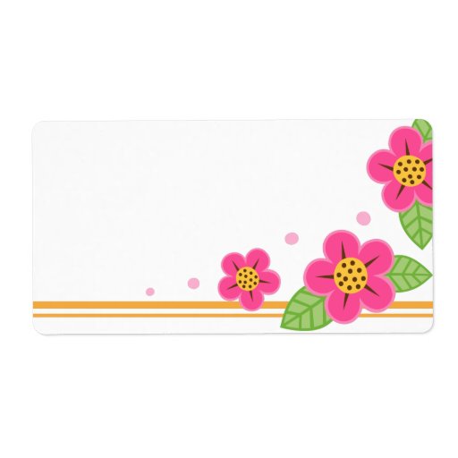 Pretty pink flowers cute spring or summer blank label Zazzle