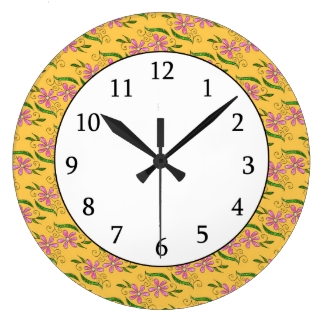 Pretty Pink Flowers Pattern On Yellow