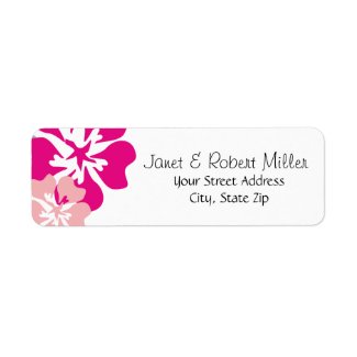 Pretty Pink Flowers Return Address Label
