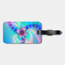 Pretty Pink Fractal Flower Bag Tag