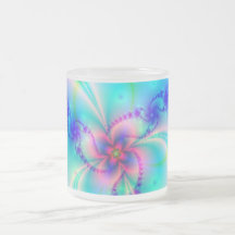 Pretty Pink Fractal Flower Coffee Mug