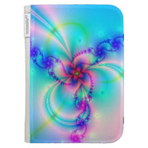 Pretty Pink Fractal Flower Kindle Case