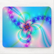 Pretty Pink Fractal Flower Mouse Mats