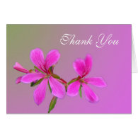 pretty pink garden flower thank you note card cards