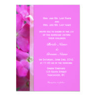 Pretty pink garden flowers wedding invitations invitation