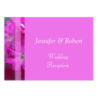 Pretty pink garden flowers wedding reception business card templates