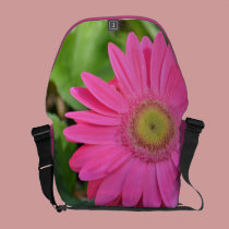 Pretty Pink Gerbera messenger bags