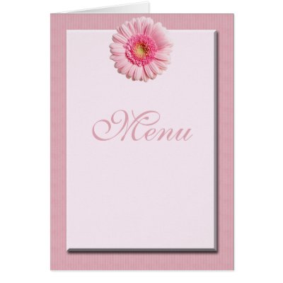 Pretty Pink Gerbera Flower Wedding Menu Cards Matching products are also 