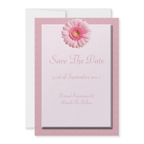 Pretty Pink Gerbera Save The Date Invitation invitation