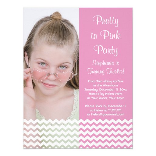 Pretty Pink Girl's Birthday Party Invitation