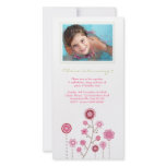 Pretty Pink Girls Birthday Photo Card Template photo cards