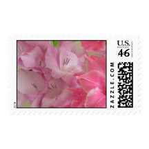 Pretty Pink Gladiolas Wedding Postage