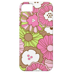 Pretty Pink Green Flowers Spring Floral Pattern iPhone 5 Cases
